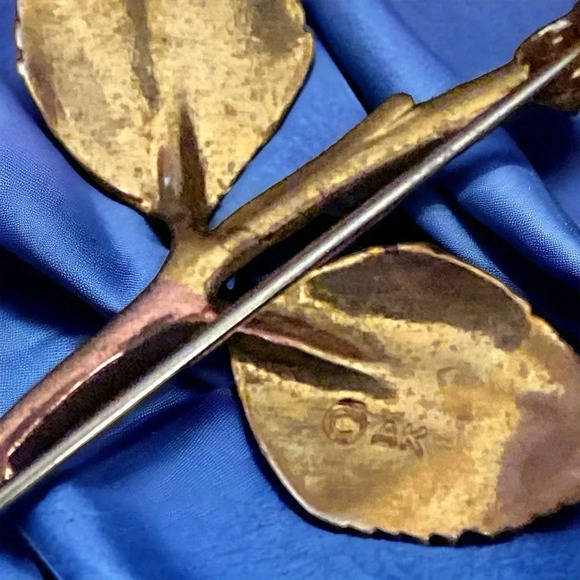 Vintage Anne Klein Rose Flower Mesh Brooch Gold Tone - Picture 4 of 5